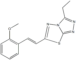 2-[2-(3-ethyl[1,2,4]triazolo[3,4-b][1,3,4]thiadiazol-6-yl)vinyl]phenyl methyl ether Struktur