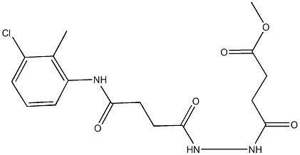 methyl 4-{2-[4-(3-chloro-2-methylanilino)-4-oxobutanoyl]hydrazino}-4-oxobutanoate Struktur