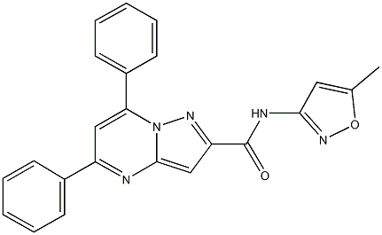 N-(5-methyl-3-isoxazolyl)-5,7-diphenylpyrazolo[1,5-a]pyrimidine-2-carboxamide Struktur