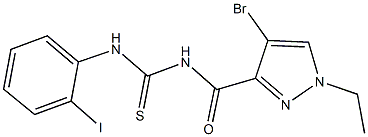 N-[(4-bromo-1-ethyl-1H-pyrazol-3-yl)carbonyl]-N'-(2-iodophenyl)thiourea Struktur