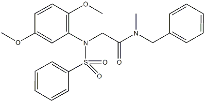 N-benzyl-2-[2,5-dimethoxy(phenylsulfonyl)anilino]-N-methylacetamide Struktur