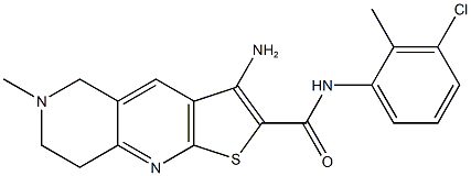 3-amino-N-(3-chloro-2-methylphenyl)-6-methyl-5,6,7,8-tetrahydrothieno[2,3-b][1,6]naphthyridine-2-carboxamide Struktur