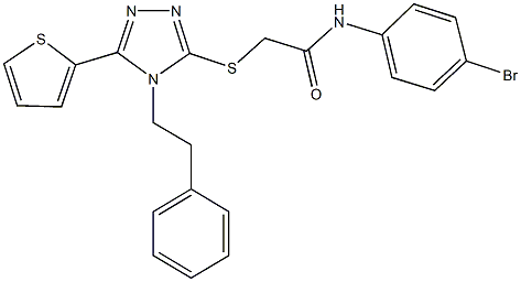 N-(4-bromophenyl)-2-{[4-(2-phenylethyl)-5-(2-thienyl)-4H-1,2,4-triazol-3-yl]sulfanyl}acetamide Struktur