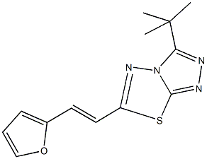 3-tert-butyl-6-[2-(2-furyl)vinyl][1,2,4]triazolo[3,4-b][1,3,4]thiadiazole Struktur