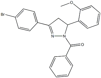 2-[1-benzoyl-3-(4-bromophenyl)-4,5-dihydro-1H-pyrazol-5-yl]phenyl methyl ether Struktur