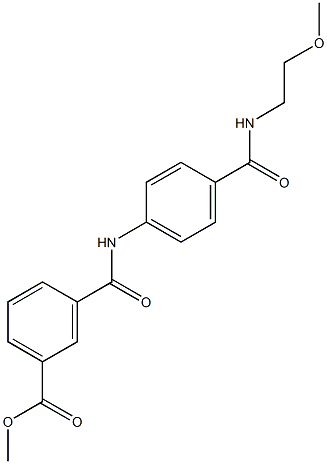 methyl 3-[(4-{[(2-methoxyethyl)amino]carbonyl}anilino)carbonyl]benzoate Struktur