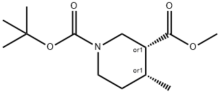 1-TERT-BUTYL 3-METHYL (3R,4R)-REL-4-METHYLPIPERIDINE-1,3-DICARBOXYLATE Struktur