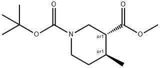 1-TERT-BUTYL 3-METHYL (3S,4R)-REL-4-METHYLPIPERIDINE-1,3-DICARBOXYLATE Struktur