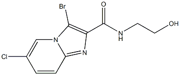 3-bromo-6-chloro-N-(2-hydroxyethyl)imidazo[1,2-a]pyridine-2-carboxamide Struktur