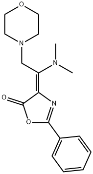 (4Z)-4-[1-(dimethylamino)-2-(morpholin-4-yl)ethylidene]-2-phenyl-4,5-dihydro-1,3-oxazol-5-one Struktur