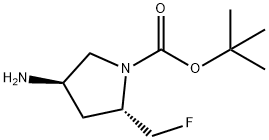 4-AMino-2-fluoroMethyl-pyrrolidine-1-carboxylic acid tert-butyl Struktur