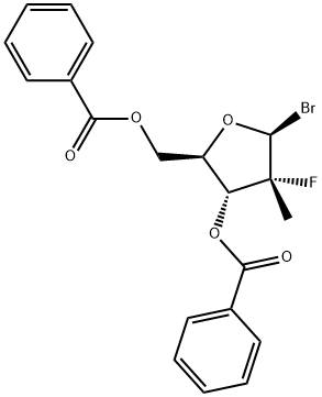 D-erythro-Pentofuranosyl bromide, 2-deoxy-2-fluoro-2-methyl-, 3,5-dibenzoate, (2R)- Struktur