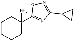 1-(3-cyclopropyl-1,2,4-oxadiazol-5-yl)cyclohexan-1-amine Struktur