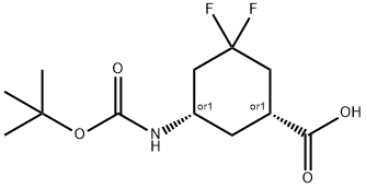 (1R,5S)-rel-5-((tert-Butoxycarbonyl)amino)-3,3-difluorocyclohexanecarboxylic acid Struktur