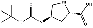 (2S,4R)-4-((tert-butoxycarbonyl)aMino)pyrrolidine-2-carboxylic acid Struktur