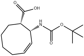 (1S,2R,3Z)-2-{[(tert-butoxy)carbonyl]amino}cyclooct-3-ene-1-carboxylic acid Struktur