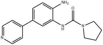 N-[2-アミノ-5-(4-ピリジル)フェニル]-1-ピロリジンカルボアミド 化學構造式
