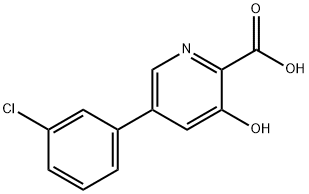 5-(3-Chlorophenyl)-3-hydroxypicolinic acid Struktur