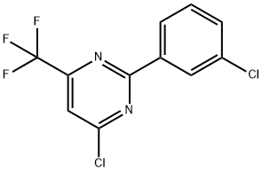 4-chloro-2-(3-chlorophenyl)-6-(trifluoromethyl)pyrimidine Struktur