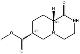 2H-Pyrido[1,2-a]pyrazine-7-carboxylic acid, octahydro-1-oxo-, Methyl ester, (7R,9aR)-rel- Struktur