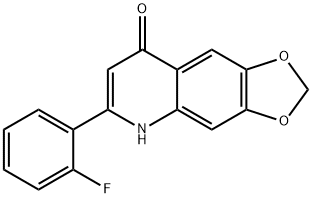 2-(2-fluorophenyl)-6,7-methylenedioxy-2-4-quinolone  hydrate,  NSC  656158 Struktur