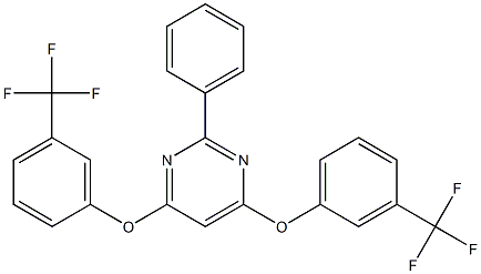 2-phenyl-4,6-bis[3-(trifluoromethyl)phenoxy]pyrimidine Struktur