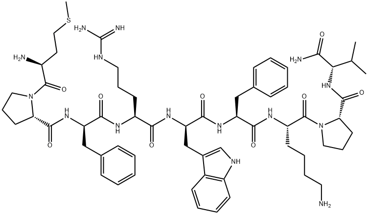 Met-Pro-D-Phe-Arg-D-Trp-Phe-Lys-Pro-Val-NH<sub>2</sub> Structure