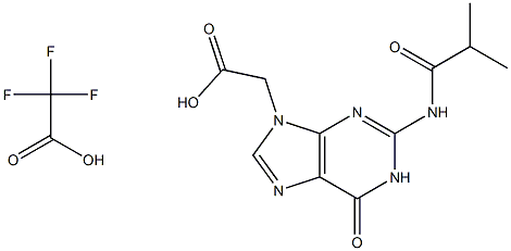 2,2,2-Trifluoroacetic acid coMpound with 2-(2-isobutyraMido-6-oxo-1H-purin-9(6H)-yl)acetic acid (1:1) Struktur