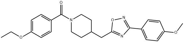 1-(4-ethoxybenzoyl)-4-{[3-(4-methoxyphenyl)-1,2,4-oxadiazol-5-yl]methyl}piperidine Struktur