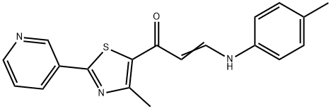 (2E)-1-[4-methyl-2-(pyridin-3-yl)-1,3-thiazol-5-yl]-3-[(4-methylphenyl)amino]prop-2-en-1-one Struktur