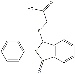 2-[(3-oxo-2-phenyl-2,3-dihydro-1H-isoindol-1-yl)sulfanyl]acetic acid Struktur