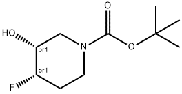 tert-butyl Cis-4-Fluoro-3-hydroxypiperidine-1-carboxylate racemate Struktur