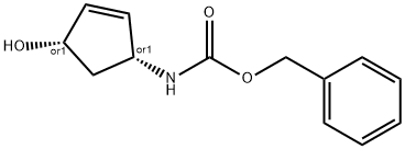 carbamic acid, [(1r,4s)-4-hydroxy-2-cyclopenten-1-yl]-, phenylmethyl ester, rel- (9ci) Struktur