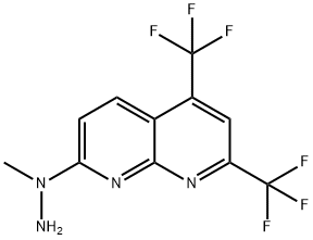 1,8-Naphthyridine,7-(1-methylhydrazino)-2,4-bis(trifluoromethyl)-(9CI) Struktur