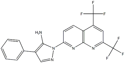 1H-Pyrazol-5-amine,1-[5,7-bis(trifluoromethyl)-1,8-naphthyridin-2-yl]-4-phenyl-(9CI) Struktur