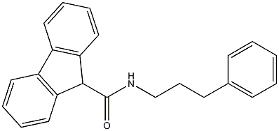 N-(3-phenylpropyl)-9H-fluorene-9-carboxamide Struktur