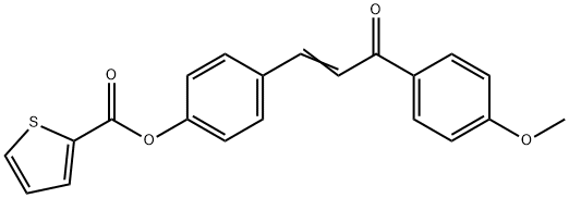 4-[(1E)-3-(4-methoxyphenyl)-3-oxoprop-1-en-1-yl]phenyl thiophene-2-carboxylate Struktur