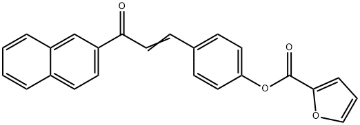 4-[(1E)-3-(naphthalen-2-yl)-3-oxoprop-1-en-1-yl]phenyl furan-2-carboxylate Struktur