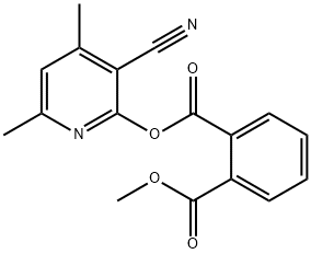 1-(3-cyano-4,6-dimethylpyridin-2-yl) 2-methyl benzene-1,2-dicarboxylate Struktur