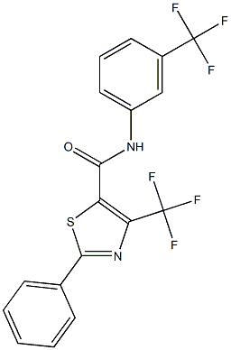 2-phenyl-4-(trifluoromethyl)-N-[3-(trifluoromethyl)phenyl]-1,3-thiazole-5-carboxamide Struktur