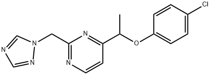 4-chlorophenyl 1-[2-(1H-1,2,4-triazol-1-ylmethyl)-4-pyrimidinyl]ethyl ether Struktur