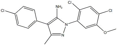 4-(4-chlorophenyl)-1-(2,4-dichloro-5-methoxyphenyl)-3-methyl-1H-pyrazol-5-amine Struktur