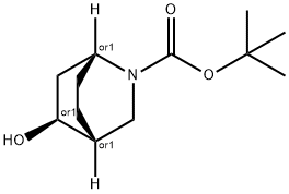 tert-butyl rel-(1s,4s,5r)-5-hydroxy-2-azabicyclo[2.2.2]octane-2-carboxylate Struktur