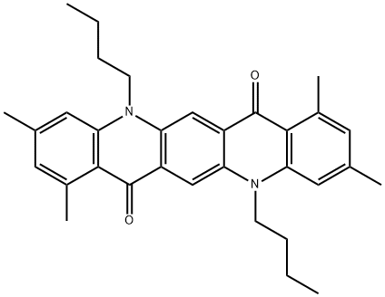 5,12-Dibutyl-1,3,8,10- tetramethylquinacridone Struktur