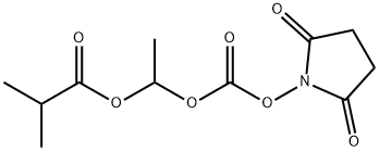 Propanoic acid, 2-Methyl-, 1-[[[(2,5-dioxo-1-pyrrolidinyl)oxy]carbonyl]oxy]ethyl ester Struktur