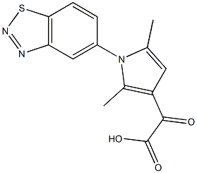 2-[1-(1,2,3-benzothiadiazol-5-yl)-2,5-dimethyl-1H-pyrrol-3-yl]-2-oxoacetic acid Struktur