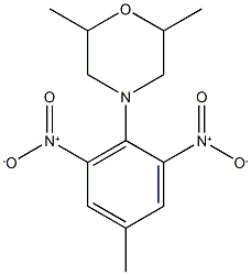 2,6-dimethyl-4-(4-methyl-2,6-dinitrophenyl)morpholine Struktur