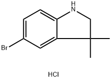 5‐bromo‐3,3‐dimethyl‐2,3‐dihydro‐1h‐indole hydrochloride Struktur