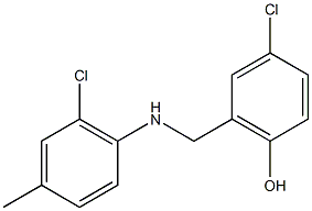 4-chloro-2-{[(2-chloro-4-methylphenyl)amino]methyl}phenol Struktur