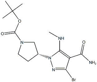 tert-butyl (3r)-3-[3-bromo-4-carbamoyl-5-(methylamino)-1h-pyrazol-1-yl]pyrrolidine-1-carboxylate Struktur